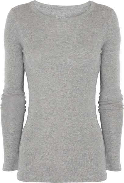 J.crew Cottonjersey Top in Gray - Lyst