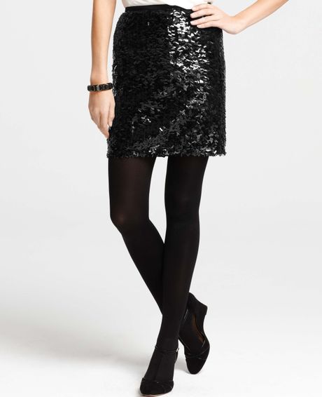 Black Sequin Mini Skirt 20