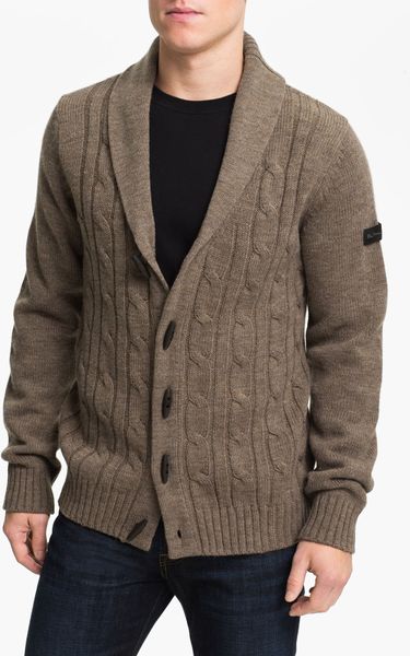 Ben Sherman Shawl Collar Cardigan in Brown for Men (almond) - Lyst