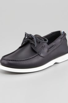 Ferragamo World Boat Shoe Navy - Lyst