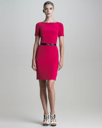 Jason Wu Belted Short sleeve Silk Crepe Dress - Lyst