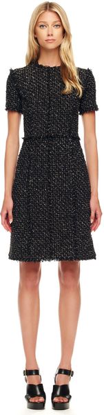 Michael Kors Metallic Tweed Dress in Black - Lyst