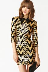 Nasty Gal Zig Zag Sequin Dress