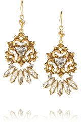 Tom Binns Rokoco Dumont 22-Karat Gold-Plated Crystal Earrings