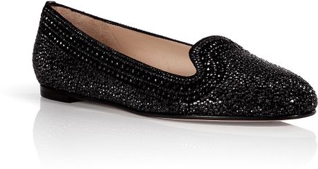 Valentino Black Stud and Crystal Covered Leather Slipperstyle Loafers in Black - Lyst