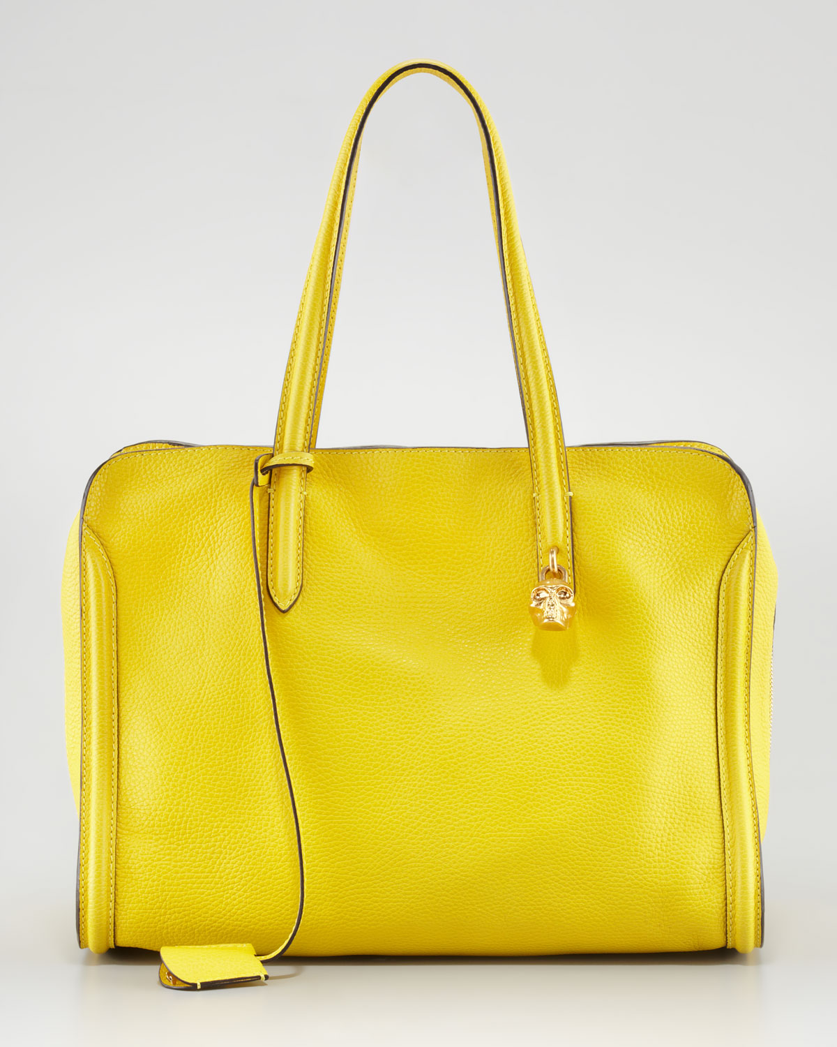 Alexander Mcqueen New Skull Padlock Ziparound Tote Bag Yellow in Yellow
