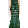 Alice + Olivia Tiered Silksatin and Chiffon Peplum Gown in Green - Lyst