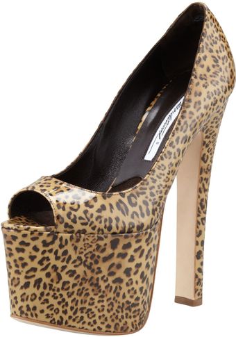 Brian Atwood Alesha Leopardprint Patent Leather Platform Pump - Lyst