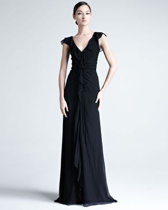 Carolina Herrera Kled Chiffon Gow - Lyst