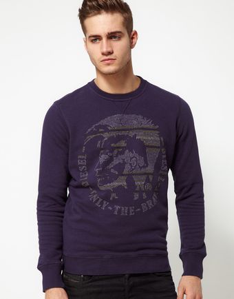 Diesel Sweatshirt with Mowhawk Logo - Lyst