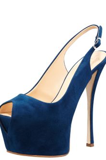 Giuseppe Zanotti Suede Exaggeratedplatform Slingback Blue - Lyst