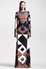 Givenchy Mixed Print Crepe Gown