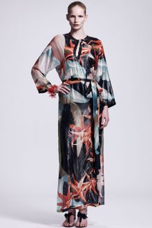 Lanvin Tropicalprint Caftan Maxi Dress - Lyst