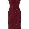 L'wren Scott Sequined Silk Midi Dress in Purple (bordeaux) - Lyst