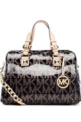 Michael Kors Medium Grayson Patent Logo Satchel with Strap