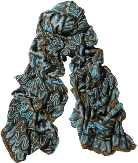 Missoni Crochetknit Scarf in Multicolor (multicolored) - Lyst