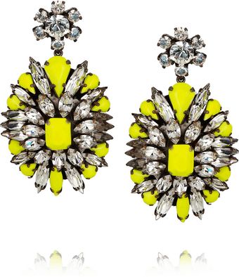 Shourouk Leitmotif Silverplated Swarovski Crystal Earrings - Lyst