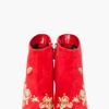 Balmain Red Anita Embroidered Suede Bootie in Red - Lyst