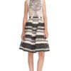 Elie Saab Vanilla and Charcoal Stretch Crepe Full Volume Dress in White (vanilla/charcoal) - Lyst