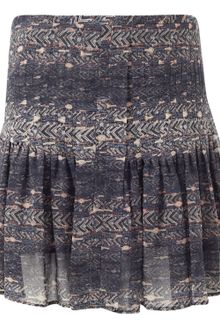 Isabel Marant Navy Ikat Print Ruffle Skirt - Lyst