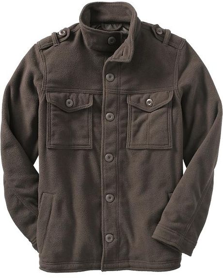 Old Navy Performance Fleece Military Jacket in Brown for Men (burrow ...