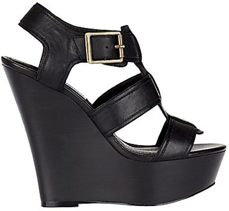 madden steve leather wedge sandals