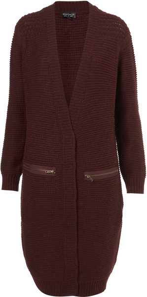 Topshop Knitted Midi Cardigan - Lyst