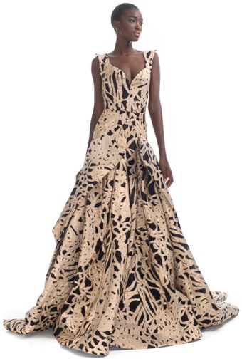 Zac Posen  Brocade Sweetheart Evening Gown - Lyst