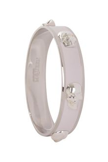 Alexander McQueen Ice Pinksilver 3d Enamel Skull Bangle - Lyst