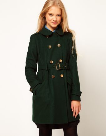 ASOS Collection  Cute Military Fit and Flare Coat - Lyst