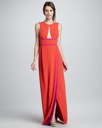 BCBGMAXAZRIA Twotone Cutout Gown - Lyst