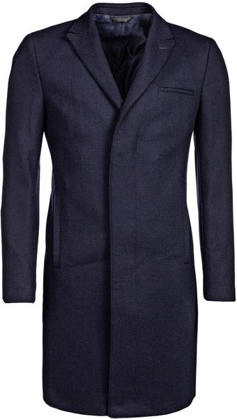 Calvin Klein Mantel Dark Blue Coat - Lyst