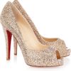 Christian Louboutin Very Richie 120 Swarovski Crystal Suede Pumps in Beige (nude) - Lyst