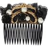 Dolce & Gabbana Swarovski Glass Pearl and Lace Hair Slide in Black (pearl) - Lyst