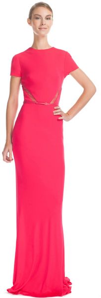 Elie Saab Berry Jersey Long Dress - Lyst