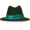 Eugenia Kim Harper Feather Trimmed Wool Felt Fedora in Green (forest) - Lyst