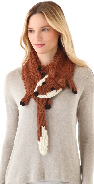 Eugenia Kim Foxy Rust Fox Scarf - Lyst