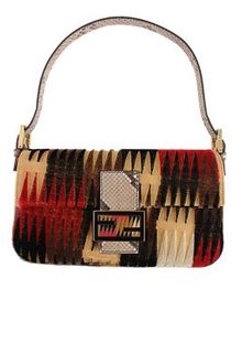 Fendi Suede and Velvet Baguette - Lyst