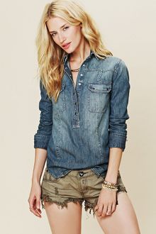 Free People Denim Pullover - Lyst