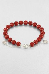 Gucci Wood Sterling Silver Beaded Bracelet