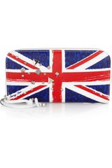 Jimmy Choo Filipa Leathertrimmed Printed Denim Wallet