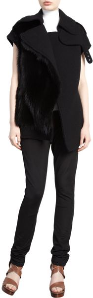 Lanvin Fur Front Vest - Lyst