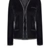 Mango Velvet Cropped Suit Jacket in Black - Lyst