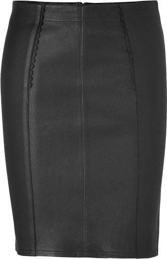 Marc By Marc Jacobs Black Leather Mirah Pencil Skirt - Lyst
