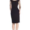 Marchesa Crepe Sheath Dress with Embroidered Sleeves in Black - Lyst