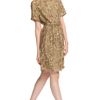 Marchesa Embroidered Gold Tunic with Self Belt in Gold - Lyst