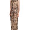 Marchesa Sequin Embroidered Column Gown in Black (nude/silver) - Lyst