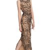Marchesa Sequin Embroidered Column Gown in Black (nude/silver) - Lyst