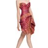 Marchesa Strapless Sari Cocktail Dress in Pink (pink/multi) - Lyst