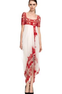 Marchesa Illusion Tulle Gown with Embroidered Bodice - Lyst